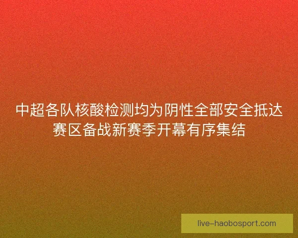 中超各队核酸检测均为阴性全部安全抵达赛区备战新赛季开幕有序集结 中超各队核酸检测均为阴性全部安全抵达赛区备战新赛季开幕有序集结